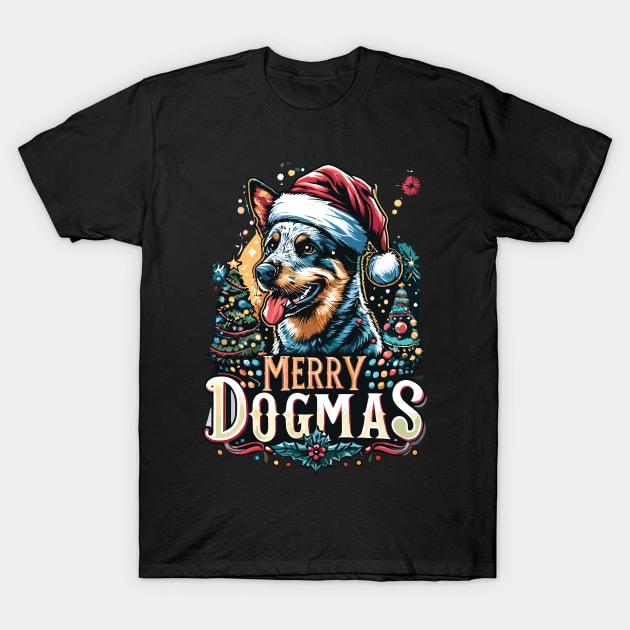 Merry Dogmas Blue Heeler Christmas Edition T-Shirt by TheWorldOfRush